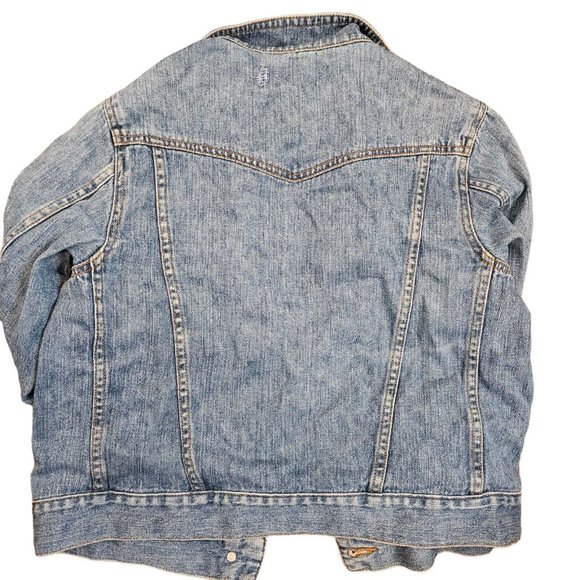 Y2K Roxy XS Blue Denim Jean‎ Trucker Jacket Medium Wash Classic Short Cotton - Picture 5 of 9